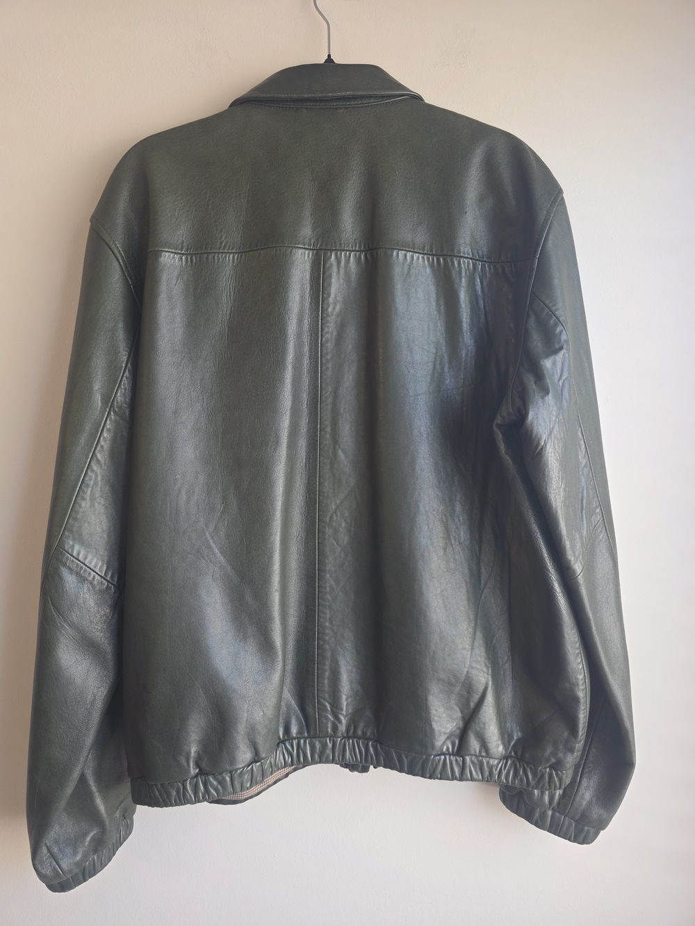 VTG Polo Ralph Lauren Olive Leather Bomber Jacket - Premium Leather - Picture 15 of 17
